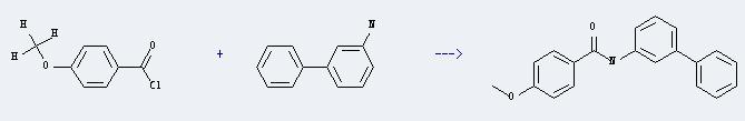 (1,1'-Biphenyl)-3-amine (9CI) can react with 4-methoxy-benzoyl chloride to produce N-biphenyl-3-yl-4-methoxy-benzamide
